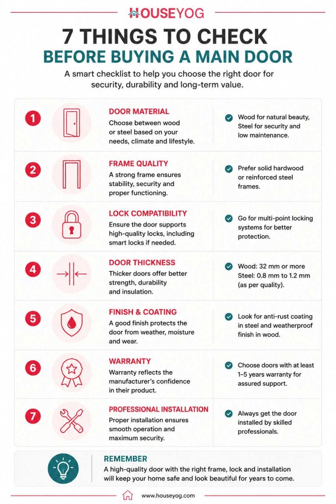 Door Buying Checklist - 7 Things to Check Before Buying a Main Door