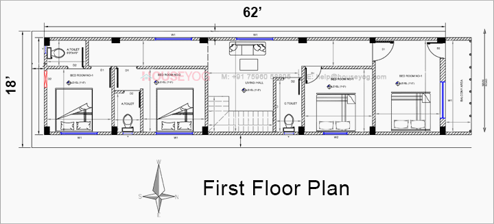 18x62 North Face House Plan