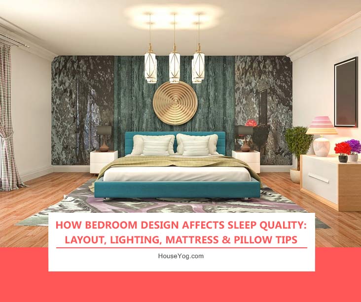 Sleep-friendly bedroom design for better sleep with soft lighting and minimal layout