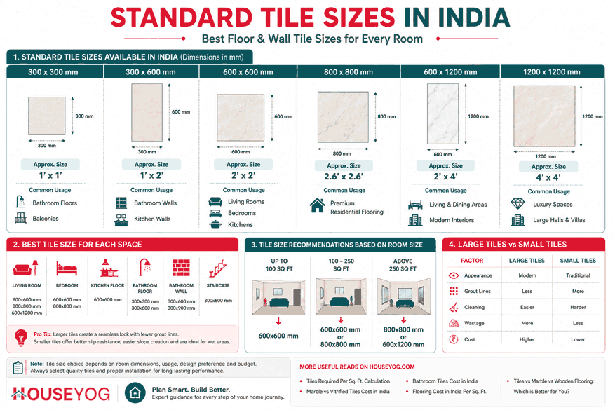 Best Floor and Wall Tile Sizes for Every Room