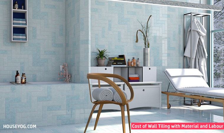 Cost of wall tiles with materials and labour charges