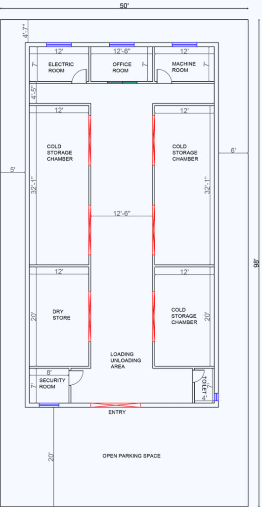 Layout Planning: Zones in a Cold Storage Facility