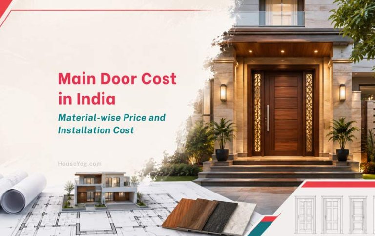 Modern wooden main entrance door for an Indian house