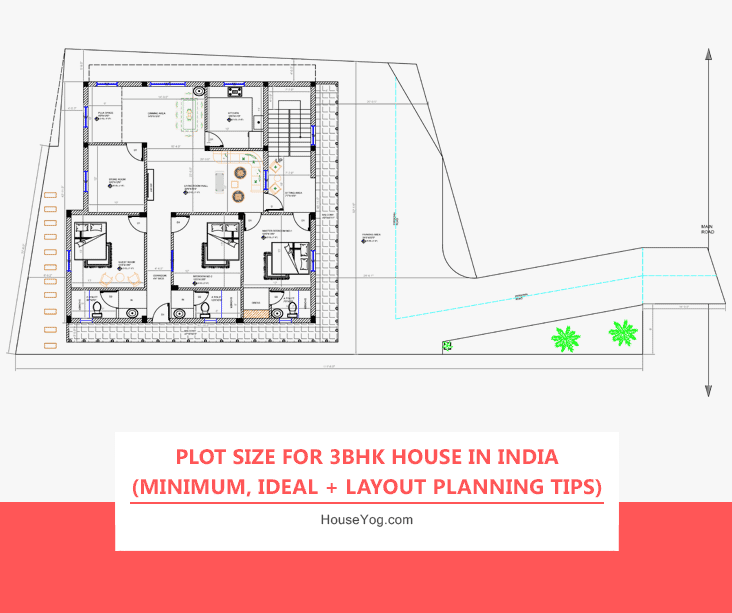 Plot Size for 3BHK House in India (Minimum, Ideal + Layout Planning Tips)
