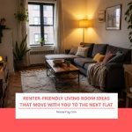 Renter-Friendly Living Room Ideas That Move With You to the Next Flat Renter-friendly living room ideas with rugs, cushions, warm lighting and portable furniture