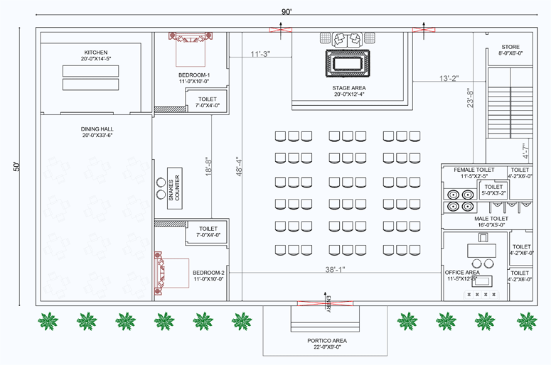 Sample Marriage Hall Layout Plan
