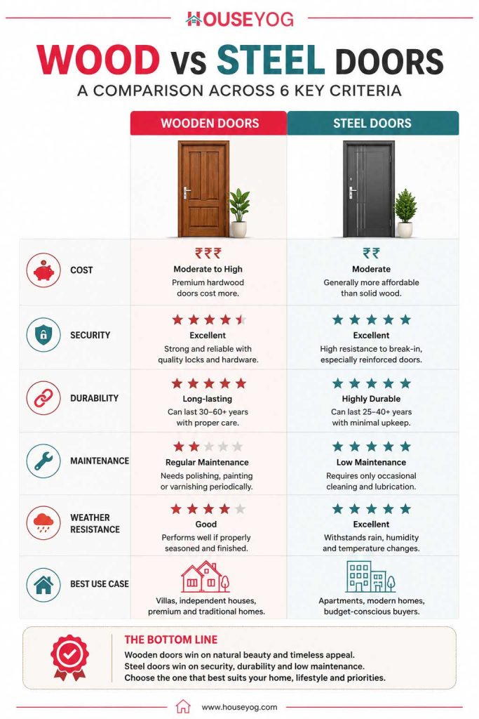 Wood Vs Steel Doors - a comparison across 6 key factors