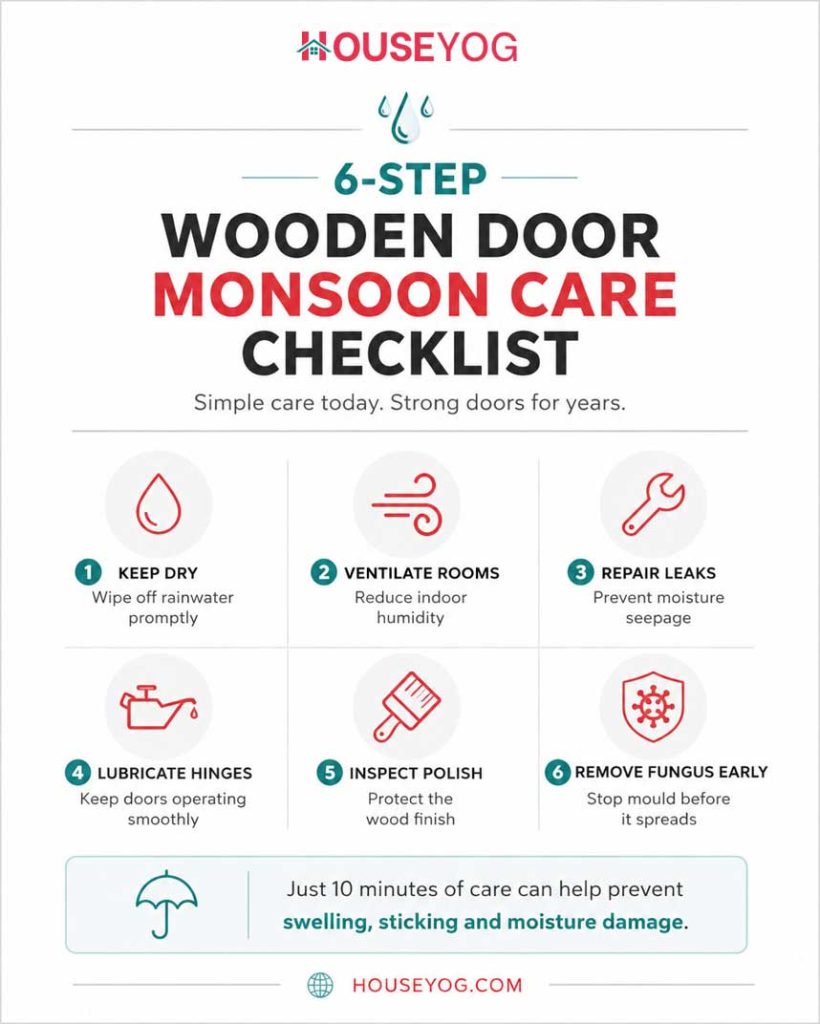 Wooden Door Monsoon Care Checklist
