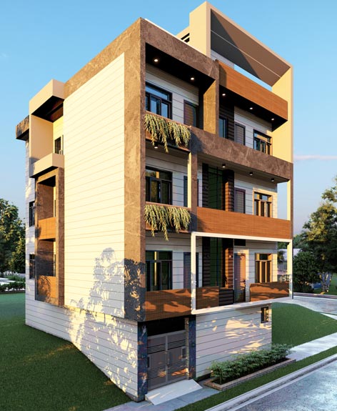 Architect in Ramgarh 3D elevation design