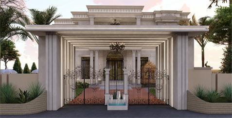 Marriage hall layout and elevation design in Giridih with Vastu