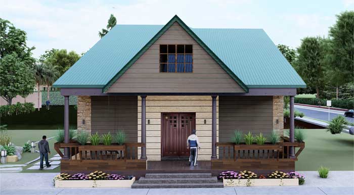 Valley House elevation design in Motihari with Vastu