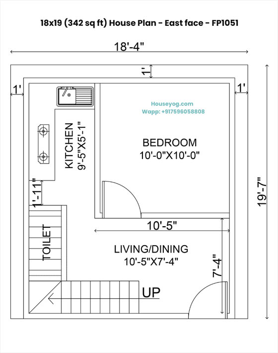18x19 tiny 1 bhk house design - smart layout for small plot in dhapa, kolkata