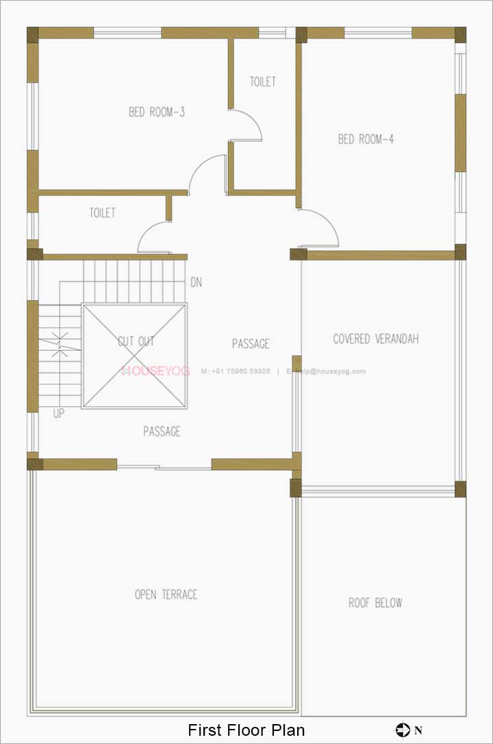 40x60 House Plan 4 Bhk East Facing Duplex House Design With Open Terrac