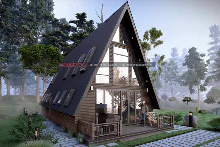 House Elevation - Side View with Fog
