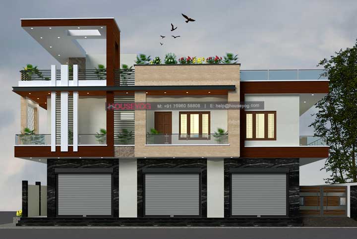 House Elevation - Shop View