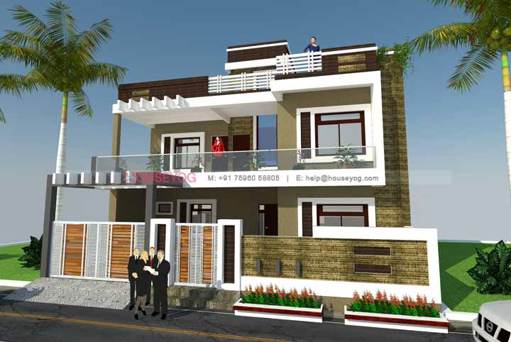 5 Bedroom House Design with Front Elevation