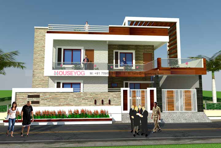 4 BHK Bungalow Plan and Elevation Design