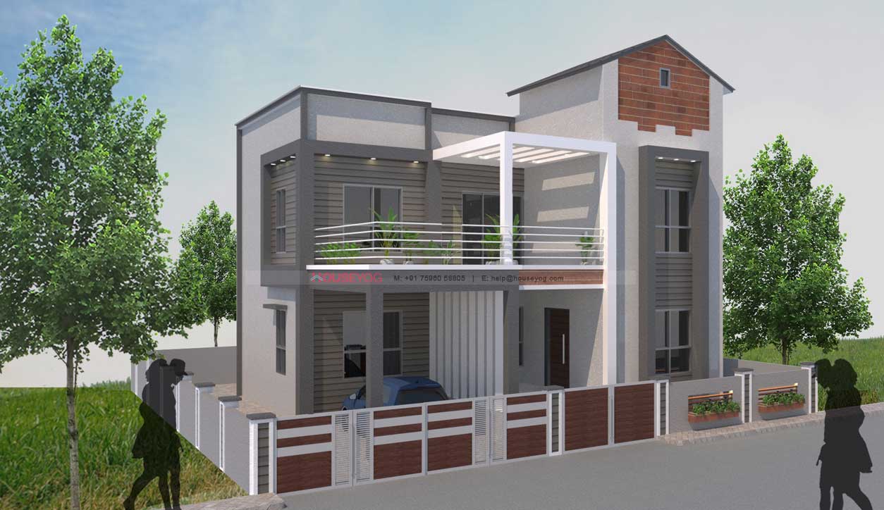 44 X 49 House Plan Front Elevation Design 2175 Sq Ft 2 Bhk East Facing
