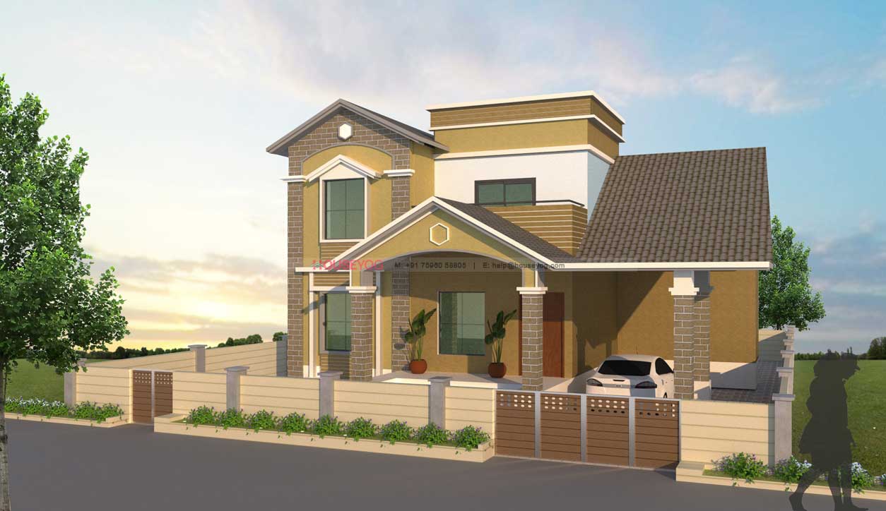 4 Bhk Kerala Style North Facing House