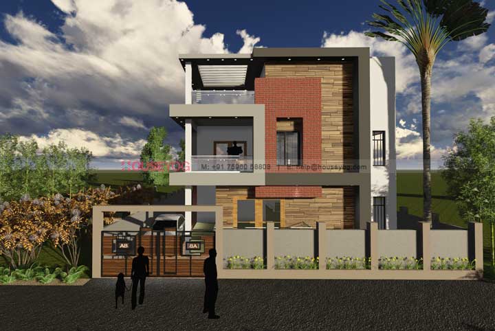 45x55 House Plan, 2475 sq ft home plan elevation design