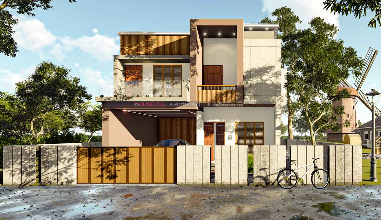 West Facing Two Storey House Plan Elevation Design - 32x50 ...