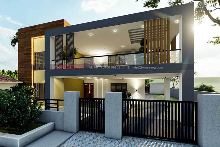 65x75 House Plan - 4 Bedroom Villa Modern House Plan & Front Design