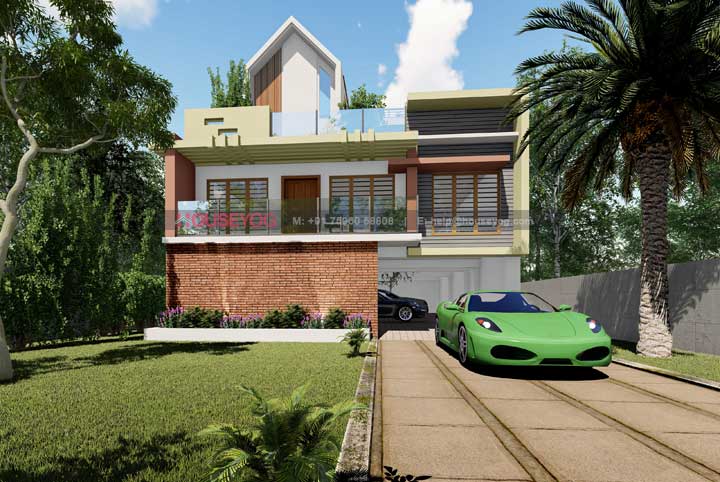 35x50 House Plan South Facing - 3 Storey, 4 BHK House Plan and 3D Design
