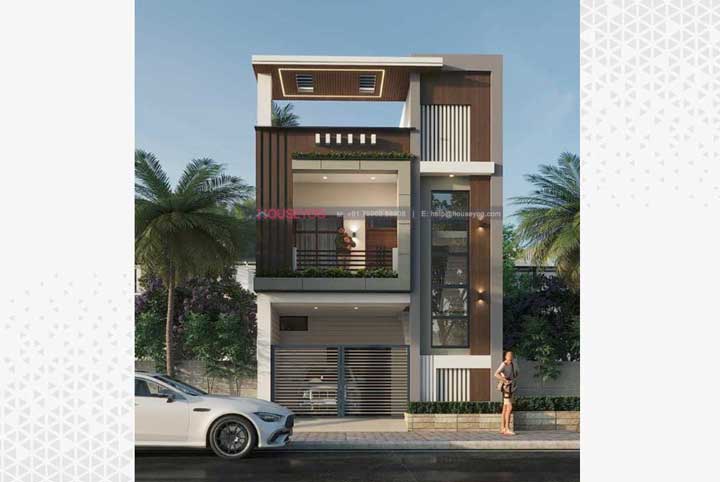 28x54 West Facing 2 Storey House Plan - 3 BHK + Rental Units with Car Parking (G+1 Design)