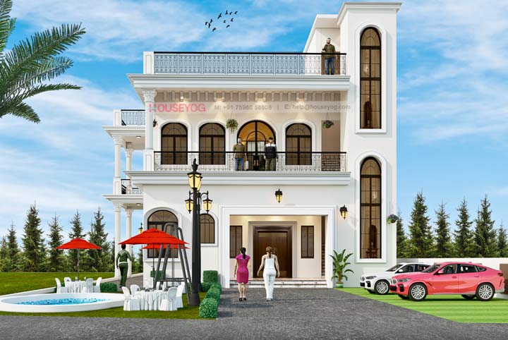 Marriage Hall Design in Patna - North Facing 2-Storey Banquet Hall Plan with Lawn on 7000 Sq Ft Plot